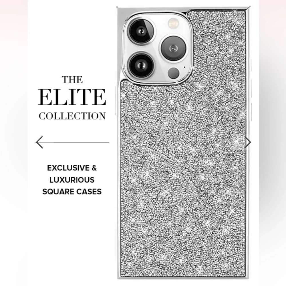 FLAUNT | ✨NEW✨ Elite Collection - SQUARE® Silver Crystal Elegance iPhone Case
